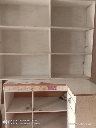 wood counter and rack