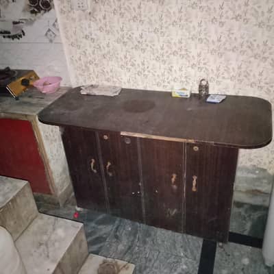 urgent sale wood iron stand