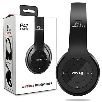 P47 Wireless Bluetooth Foldable Headset With Mic - Extra Bass Headphon