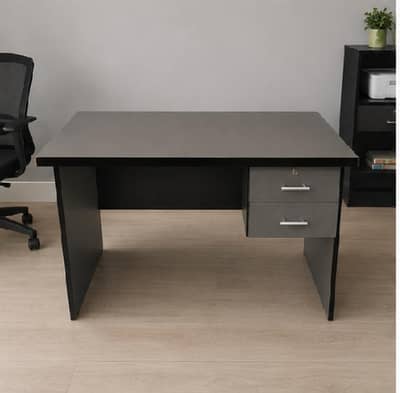 Modern Grey & Black Office Desk