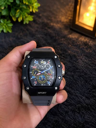 Men’s Sport Black Chronograph Watch – Stylish Premium Look