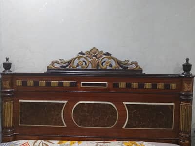 King Size Wooden Bed Set with Side Tables in Excellent Condition