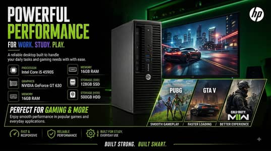 NVIDIA GEFORCE GT 630, 16 GB RAM, CORE I5 4590-S, 128GB SSD, 500GB HDD