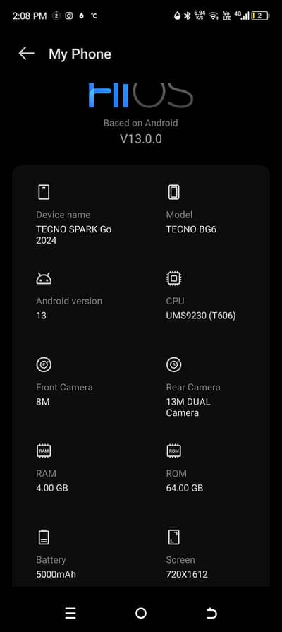 Tecno Spark Go 2024 4+4/64 With Box Only No Accessories