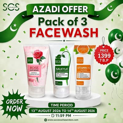  Azadi Special Offer | Pack of 3 Face Wash | Rs. 1399 