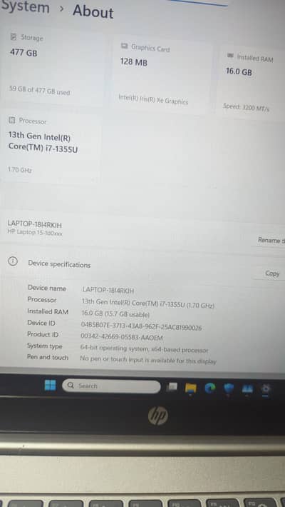 HP 15 i7 13th generation