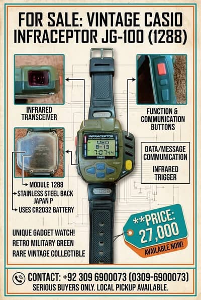 Casio JG-100/Infraceptor Watch/ Rar Collection