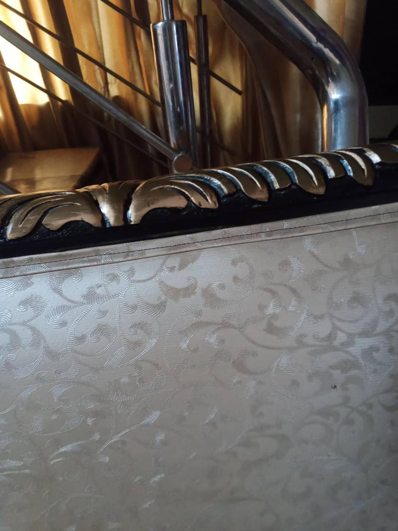 Scroll arm ancient chairs with round table 6