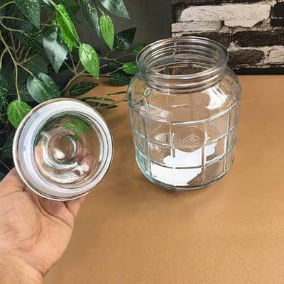 Delisoga Air Tight Glass Jar Capacity Clear Glass Storage 2.2 Liters