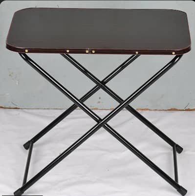 Foldable Wooden Ironing Table Black Metal Frame