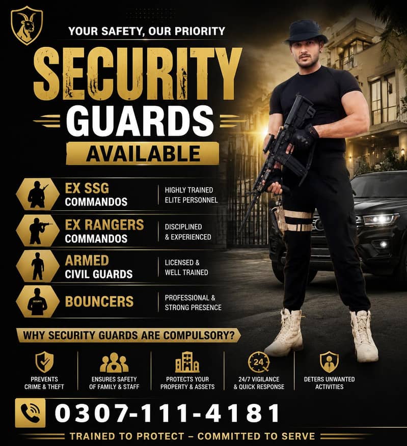 SECURITY GUARDS AVAILABLE SSG COMMANDOS AVAILABLE 0