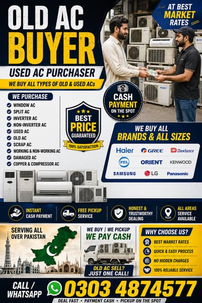Old AC Buyer Used AC Purchaser Window Split Inverter AC Buyer Scrap AC