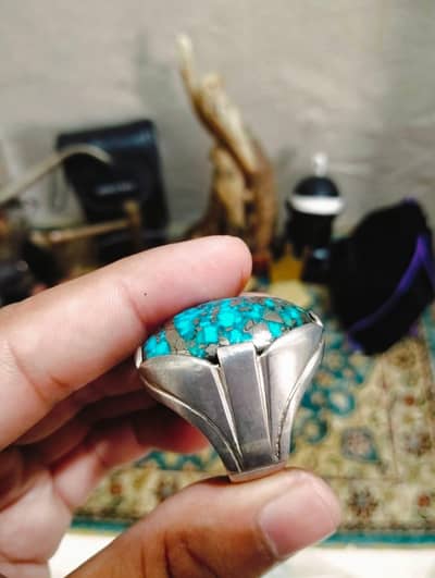 Shajri Feroza silver ring