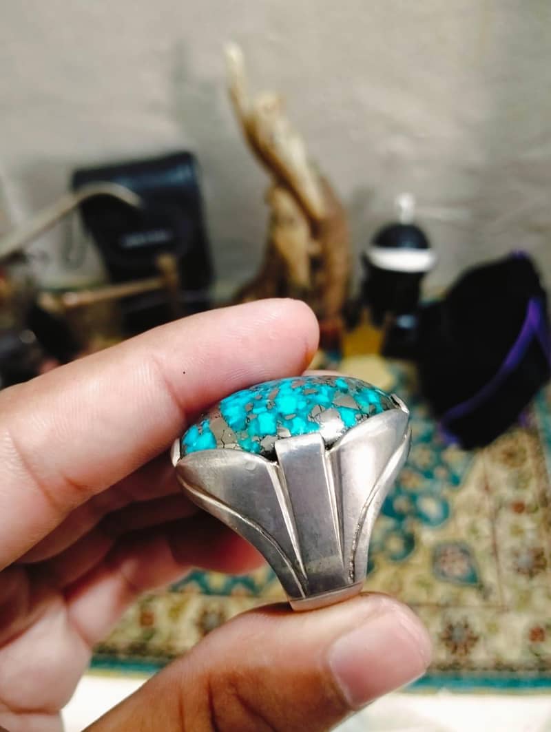 Shajri Feroza silver ring 0