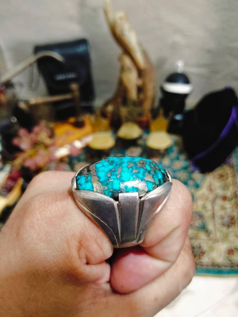 Shajri Feroza silver ring 1