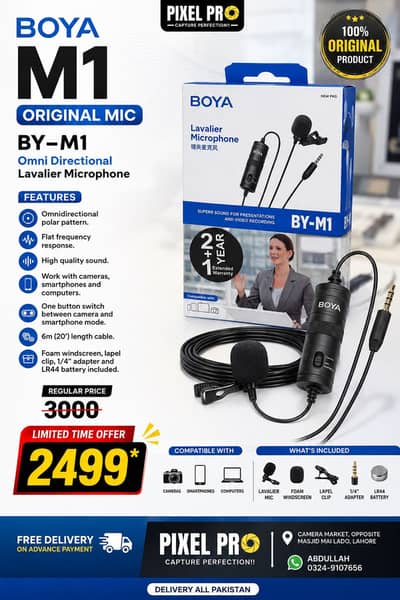 BOYA BY-M1 Original Lavalier Mic 3 Years warranty
