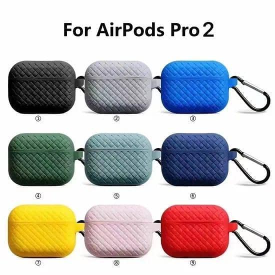 Premium Quilted Black Silicone Case for AirPods Pro / Pro 2nd Gen - Full Protective Cover, Precision Fit, Durable & Stylish