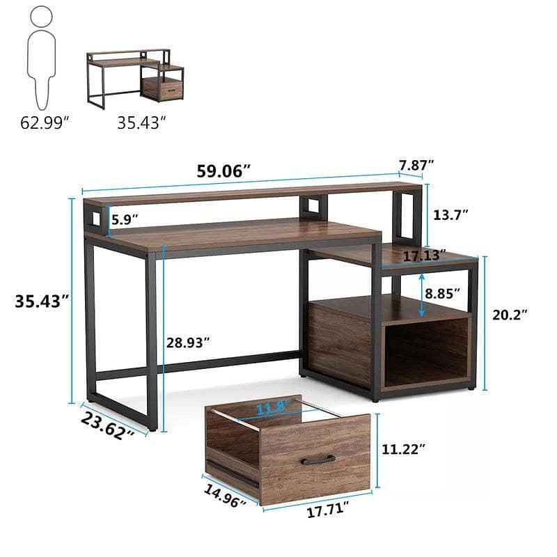 Solid wood Iron table 2