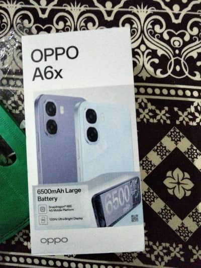 OPPO A6X new daba pack only six day use kia ha urgent sale only 43000