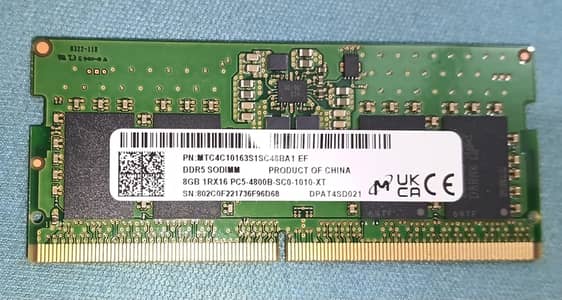 Laptop RAM 8GB DDR5 4800Mhz