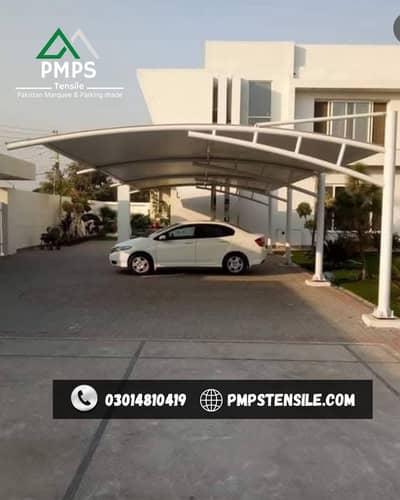 Pole parking shade / Canopy shade / Garage porch / Tensile pvc shade