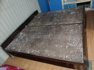 pure wooden 2 single heavy bed set