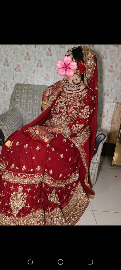 Bridal lehenga with jewlery