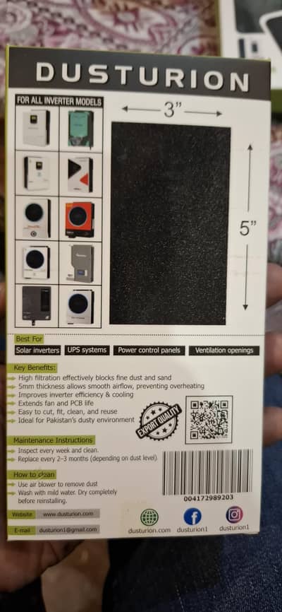 Solar inverter dust filter