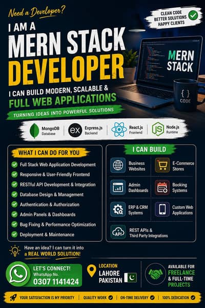MERN Stack Developer | Full-Stack Web Apps, SaaS, Dashboards & APIs