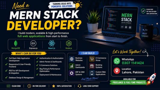 MERN Stack Developer | Full-Stack Web Apps, SaaS, Dashboards & APIs