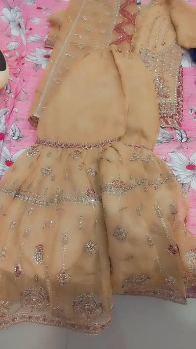 Golden n Maroon Gharara