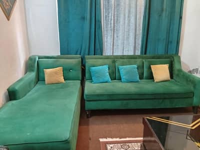 Beautiful and Aesthetic Sofa Set with Curtains