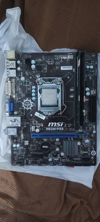 motherboard MSI H81M-P33, Ram 8gb ddr3 pair, processor i7 - 4