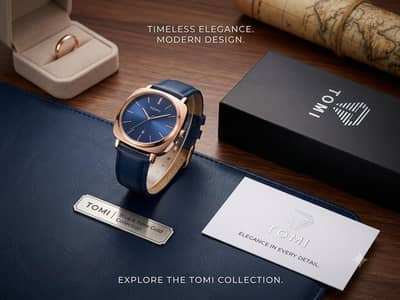 Tomi watch in blue colour with box