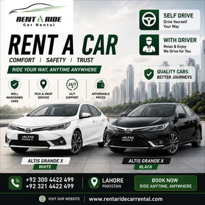 Rent a Car on Self Drive - Car Rental in Lahore - All Car Rent Booking
