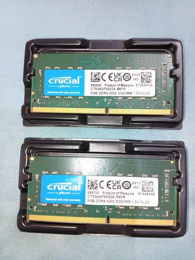 2 RAMs  8GB DDR4 3200Mhz Laptop