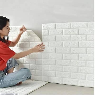 White 3D Brick Wall Sticker 2 pcs