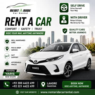 Car rental on Self - Rent a Car - Corolla/Yaris/Civic/Revo/KIA/Parado
