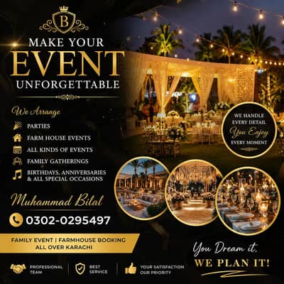 event booking all over Karachi