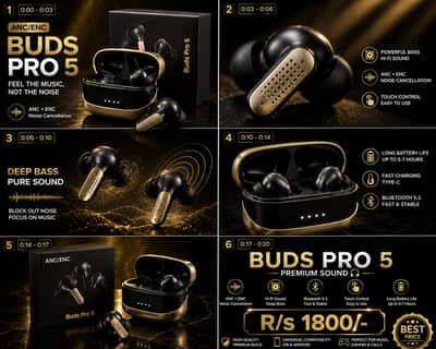  Buds Pro 5 Wireless Earbuds | ANC/ENC | Premium Bass | Rs. 1,800