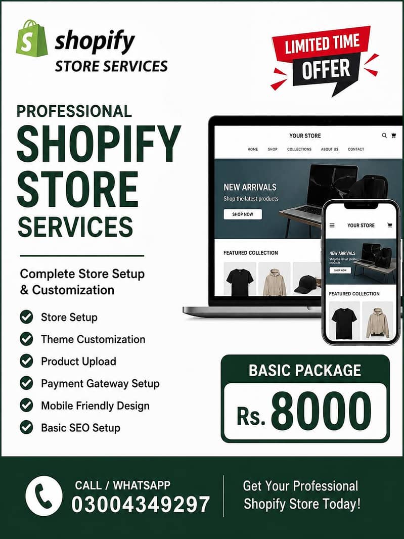 Shopify Store Development – Basic Package Rs. 8,000 0