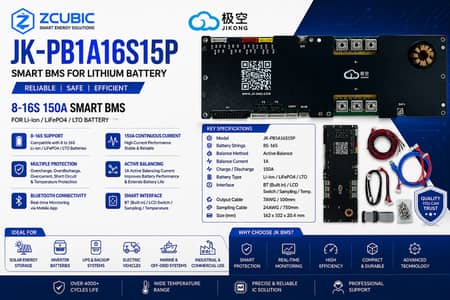 SMART JK Inverter BMS 8-16S, 150A with 1A Balancing