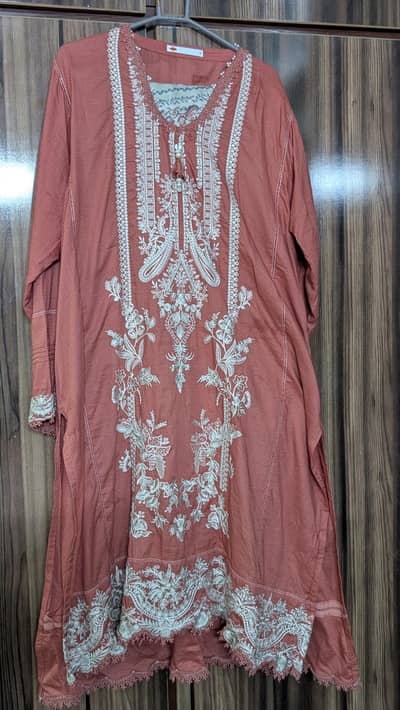 Brand Embroided 3pc Dress