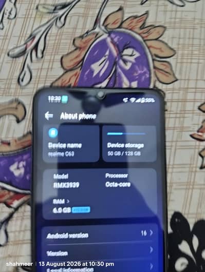 Realme C63 phone for sele 6/12gb available here