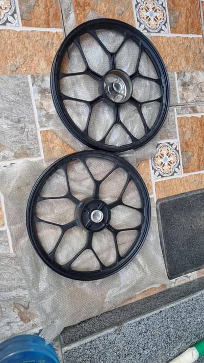 Black unused alloy rims