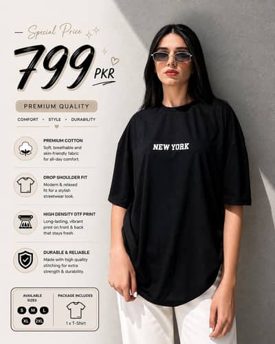 Premium Printed Drop-Shoulder T-Shirt