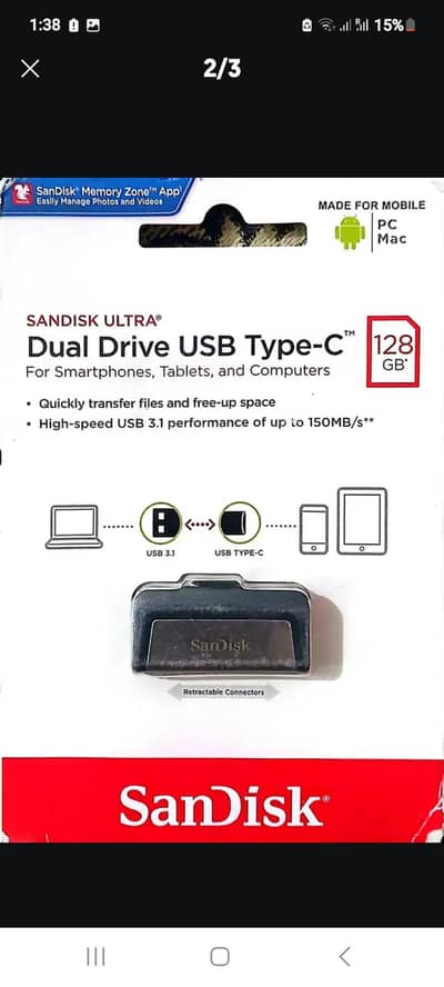 128gb sandisk dual ultra new only 4800