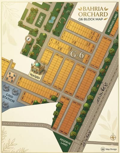 10 marla plot for sale in bahria orchard G6 Block