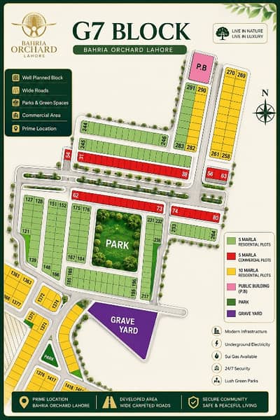 5 marla plot for sale in bahria orchard G7 block
