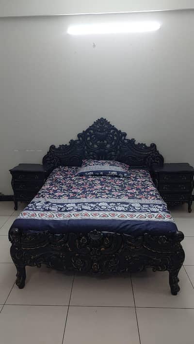 single bed set with mattress side tables and dressing rack
